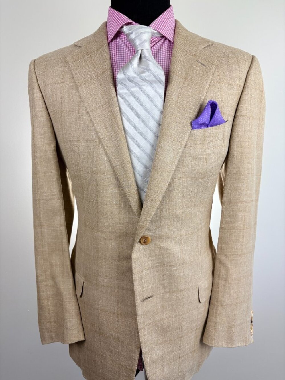Ermenegildo ZEGNA 2-Button ***Tan Windowpane*** Sport Jacket 44 L / R